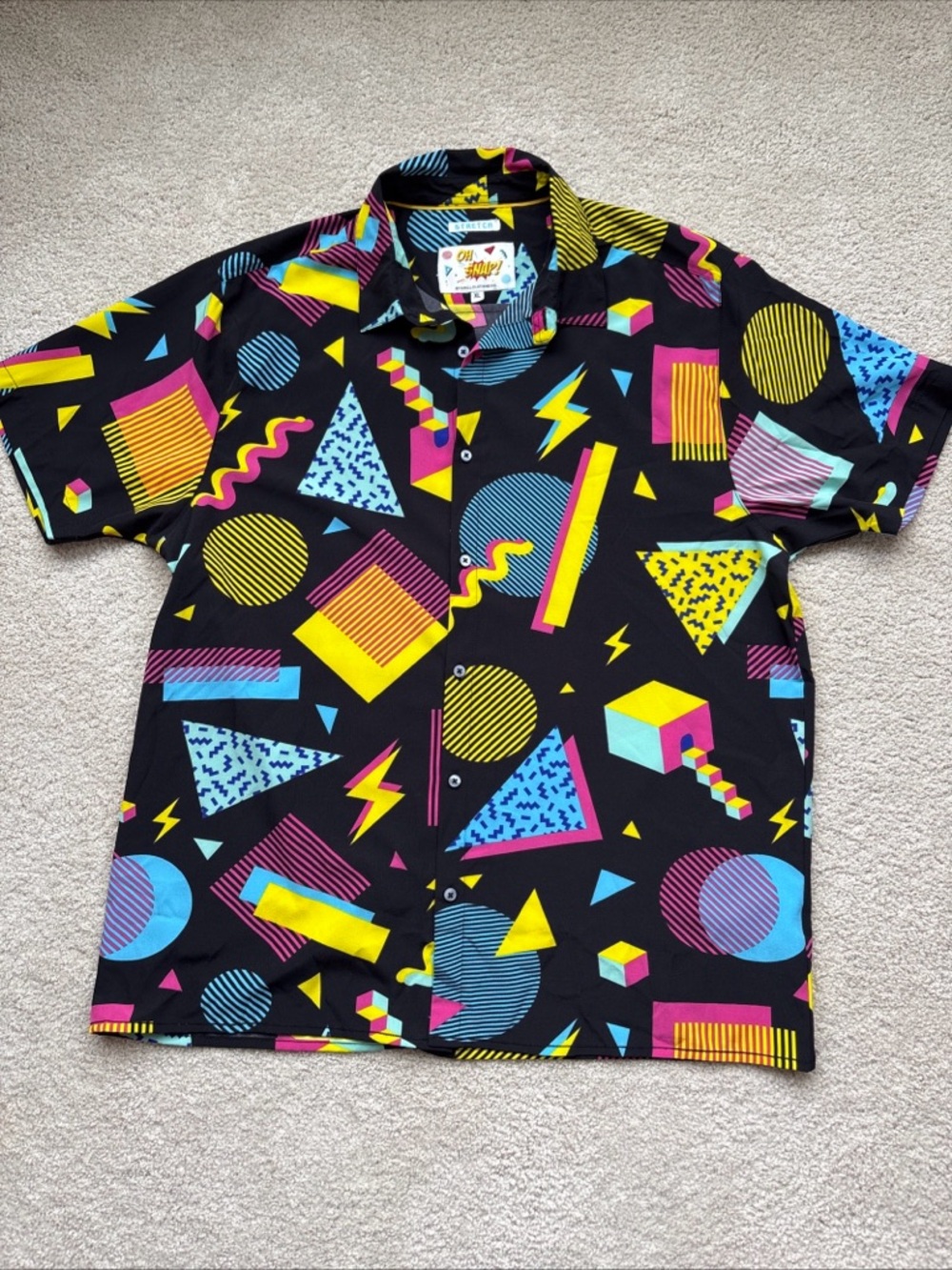 Oh Snap By Drill Clothing Shirt XL 80s 90s Geometric
Shapes